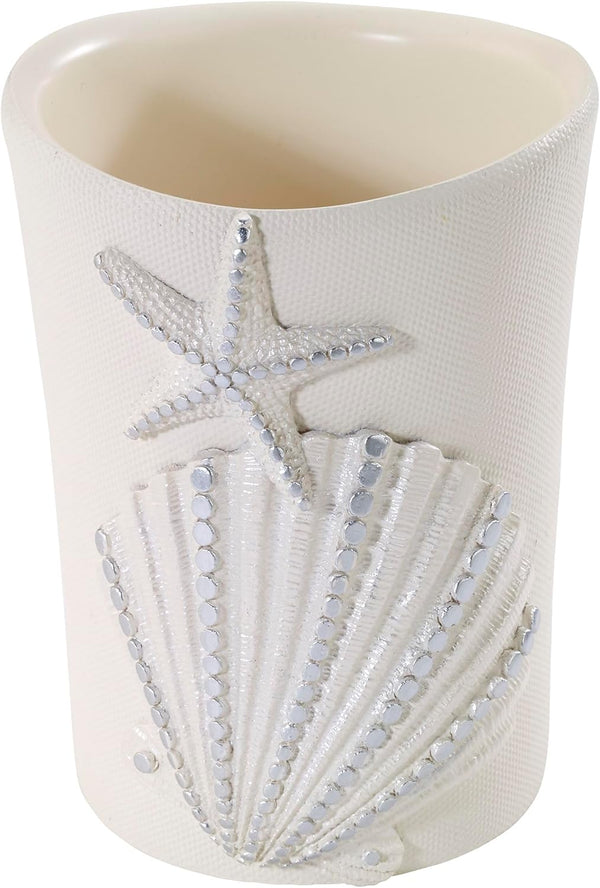 Avanti Linens Tumbler, Countertop Organizer, Seashell Inspired Bathroom Accessories, Guest Bathroom Essentials