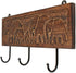Ajuny Wooden Cloth Hook Coat Rack Wall Mount, Heavy Duty 3 Hooks with Carving for Hanging Hats, Clothes, Robes, Towels