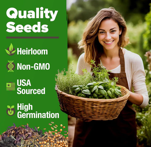 30 10,900+ Pack Set HOME GROWN Herb Seeds for Planting Non-GMO Heirloom Seeds | Extra Large Variety Herb Kit Indoor