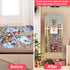 Hanging Gift Wrapping Paper Storage - 40"X17" Grey Double-Sided Christmas Wrapper Bag Container for Closet Organization