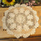 Damanni Beige Handmade Crochet Lace Tablecloth Doilies, Round, 16 Inch, 2PCS