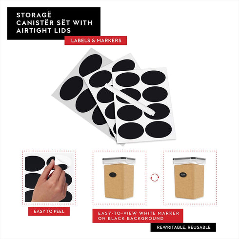 Set 2; 175 oz 5.2L DWLLZA KITCHEN Large Flour Sugar Storage Containers of FL. - Plastic Airtight Food Storage