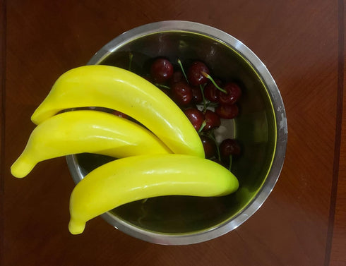 5 Piece Artificial Yellow Bananas Individual Fake Fruit Bananas Artificial Fruit Plastic Bananas Models for Home