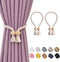 NICEEC 2 Pack Wooden Ball Magnetic Curtain Tiebacks Boho Home Decor Drape