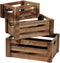 Farmhouse Wooden Crates Decorative Set of 3, Distressed Nesting Wood Crates for Storage and Home Decor