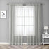 JUSPURBET 2 Pieces Light Gray Window Sheer Curtains, Luxury Solid Semi Sheer Curtain Panel for Living Room Bedroom
