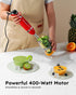 Sangcon Immersion Blender Handheld, 3-in-1 Hand Blender Electric, 400W Handheld Blender, Stainless Steel Blade Stick Blender with Whisk, Milk Frother Attachments - Red by sangcon