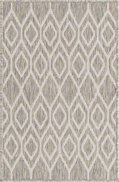 Jill Zarin Outdoor Collection Area Rug, Turks and Caicos, 2' 2" x 3' Rectangle, Gray Cream/Cream