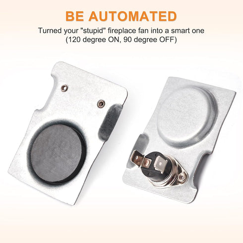 Adviace Magnetic Automatic Thermostat Sensor Switch - High Temperature Rated Wiring for Fireplace and Stove Blower Fan
