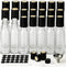 WERTIOO Hot Sauce Bottles 21-Pack, 5oz Round Small Glass Bottles with Caps & Funnel, Reusable Mini Sauce Containers for
