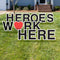 Vispronet Heroes Work Here Yard Sign 18in Tall Yard Letters with Stakes