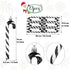 GWHOLE 12 PCS Candy Cane Christmas Decoration, Black and White Plastic Candy Cane Ornaments for Christmas Tree Wreath