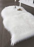 2x3 SERISSA Faux Sheepskin Fur Area Rug White Fur Chair Cover Seat Pad Small Fuzzy Rug for Bedroom Floor Sofa Living