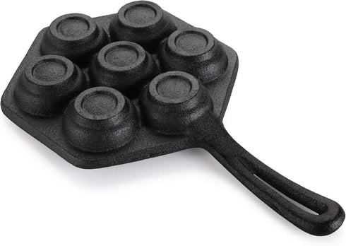 WUWEOT Nonstick Aebleskiver Pan, Cast Iron Takoyaki Griddle for Making Pancake Balls, Poffertjes, and Thai Kanom Krok