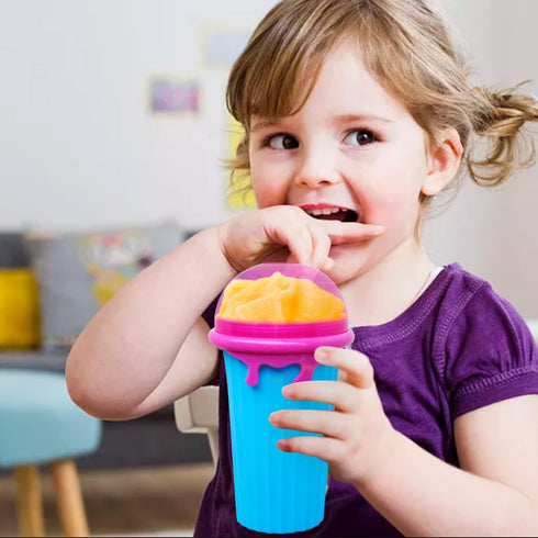 Slushie Maker Cup, Large Capacity Quick Frozen Smoothies Cup, Double Layer Squeeze Cup for Homemade Milk Shake