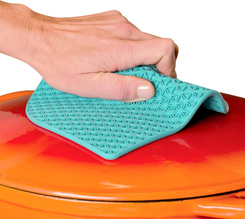 Charles Viancin Honeycomb Silicone Pot Holder, Withstands Temperatures up to 220°C / 428°F, Turquoise