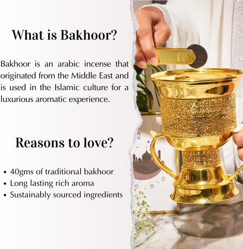 Maamoul Ya Aini Bakhoor by Dukhni | 40 grams Arabic Oud Bakhoor Incense| Warm Woody Oudh Blend| Luxurious Bakhour for Prayer Time, to Relax & Meditate | Handmade Islamic Gifts for men & women
