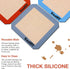 8 Inch Square Silicone Baking Mat, Set of 3 for 8 Inch Cake Pan, Silicone Mat for Baking Sheet (Red, Blue, Grey)