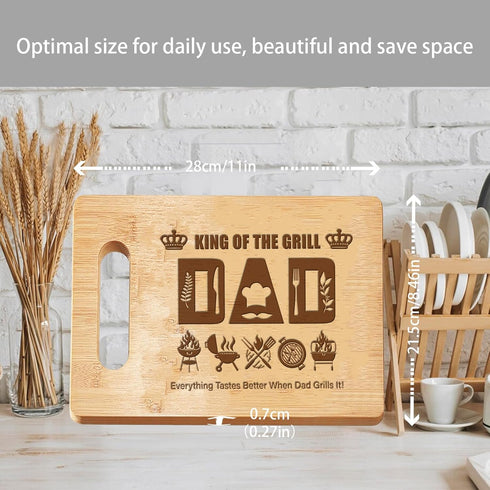 Wooden Chopping Board Cutting Board Gift for Dad Engraved Cutting Board with Words of Praise Kitchen Cutting Board Gift for House Warming Couple Friends 28x21.5cm