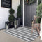 Black and White Striped Outdoor Rug, 27.5"x43", Hand Woven Cotton Washable Doormat