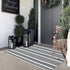 Black and White Striped Outdoor Rug, 27.5"x43", Hand Woven Cotton Washable Doormat