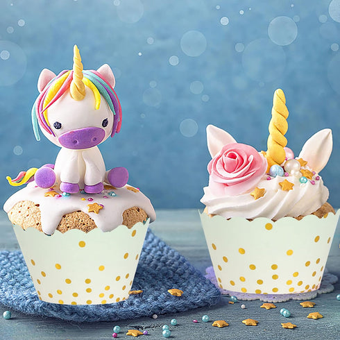 50 Pcs Colorful Greaseproof Paper Baking Cups, Large 5 Oz Cupcake Paper Liners for Weddings and Parties (D).