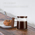 Safe(2PCS,15oz/450ml) COMI Glass Coffee Mugs, Clear Coffee Mugs with Walnut Lid&HandleWide Mouth Extra Large Capacity