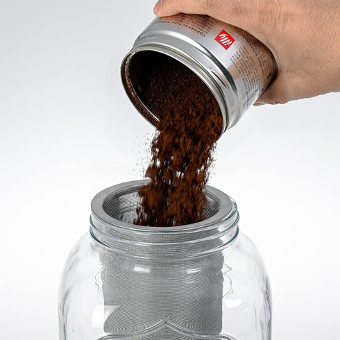 Cold Brew Pitcher, 1 Gallon Iced Coffee Maker, Cold Brew Mason Jar with Thick Glass Carafe and Stainless Steel Filter
