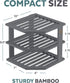Bambuesi Plate Organizer for Cabinet, Bamboo Kitchen and Bathroom Organization for Space Saving