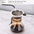 Pour Over Coffee Maker with Stainless Steel Filter, Borosilicate Glass Carafe, Modern Wooden Collar