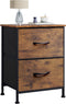 WLIVE Night Stand, Small Dresser with 2 Drawers & Wooden Top, Nightstand