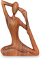 NOVICA Brown Suar Wood Yoga Sculpture, 'Yoga Stretch', 7.75" Tall