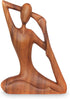NOVICA Brown Suar Wood Yoga Sculpture, 'Yoga Stretch', 7.75" Tall