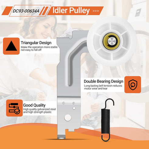 Upgraded Dryer Parts for Sam.sung Dryer, Roller Replacement Kit, Compatible with DV45H7000EW/A2 DV42H5000EW/A3
