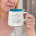 WITH LOVE My Favorite People Call Me Grandma Ceramic Coffee Mug, Floral Peach & Ivory, 14oz