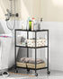 OVICAR 3-Tier Wire Storage Shelves, Adjustable Shelving Units with Wheels for Kitchen Pantry, Bathroom, Garage