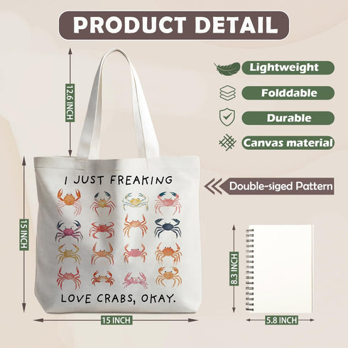 VIIJJUE Tote Bag Gifts for Women, Canvas Aesthetic Reusable Grocery Bags Shopping Bags