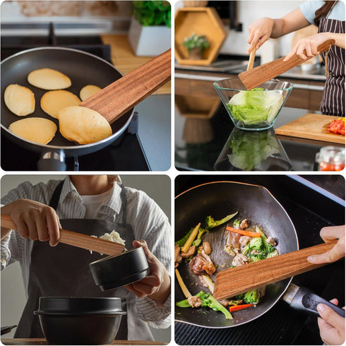 9.8 Acacia Wooden Mini Spatula, Small Turner, Egg Scraper, Flat Wooden Flipper, Kitchen Utensil