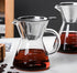 Pour Over Coffee Maker with Reusable Stainless Steel Drip Filter, Lead-Free Borosilicate Glass Carafe (400ml/13.5oz)