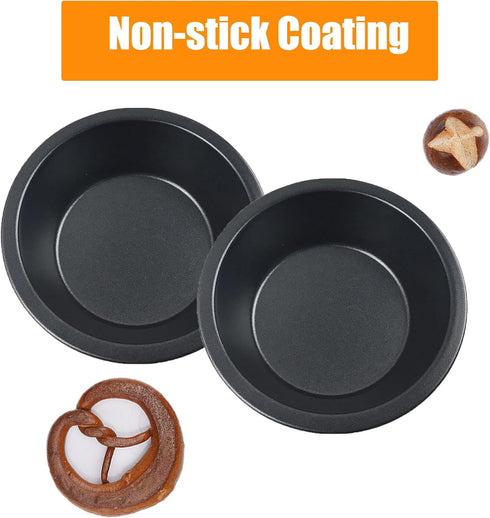 5Inch Mini Pie Pans, Pie Plates for Baking, 7.8Oz Round Bakeware Set for Baking Pies, Cakes, Tarts, Desserts - Black by Gurlideo