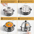 7 360W, Annie & Mia Design Electric Egg Cooker, All Stainless Steel Egg Capacity egg boiler, Hard, Medium, Soft Boiled