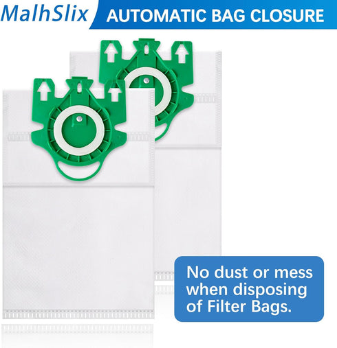 Type U 3D Airclean Vacuum Bags, 12 Packs Compatible for Miele S7000-S7999 Upright and Dynamic U1 Series