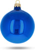 Set of 6 Glossy Blue Glass Ball Christmas Ornaments, 3.25 Inches