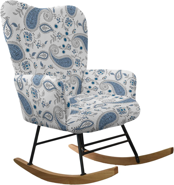 CRFATOP Printed 1 PC Nursery Rocking Chair Recliner Covers Upholstered Glider Rocker