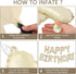 Beige Happy Birthday Balloons Banner, 16 Inch Mylar Foil Letters