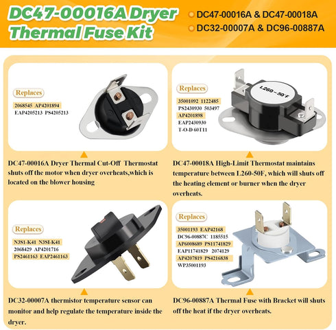?Upgraded?DC47-00019A Dryer Heating Element for Samsung Dryer Models dv42h5000ew/a3 & dv45h7000ew/a2