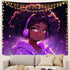 SARA NELL Tapestry, Black Girl Love Music Wall Hanging, Hippie Art Throw Tablecloth 50X60 Inches for Bedroom