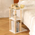 AWASEN C Shaped End Table, Small Side Table for Couch, 3-Tier Wood