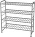 4-Tier Expandable Adjustable Shoe Organizer - Silver Wire Grid Storage Shelf