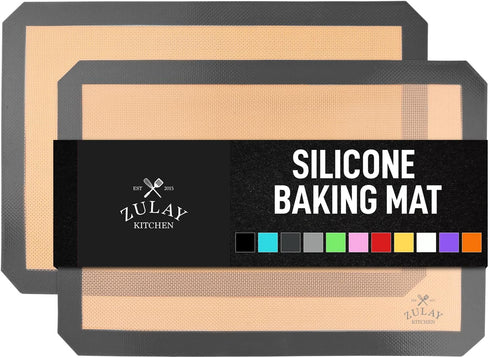 Zulay Kitchen Silicone Baking Mat Sheet - 16.5"x11.6" 2-Pack Reusable Nonstick Baking Supplies